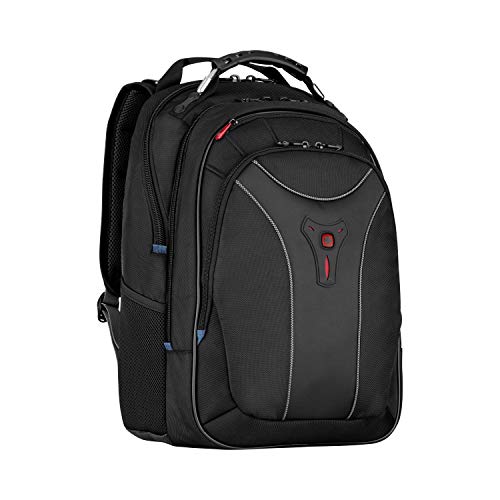 WENGER Carbon Laptop-Rucksack, Notebook bis 17 Zoll, 30 l, Damen Herren, Business Uni Schule Reisen, Schwarz, 600637 von WENGER