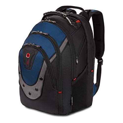 WENGER Ibex Laptop-Rucksack, Notebook bis 17 Zoll, Tablet bis 10 Zoll, 23 l, Damen Herren, Business Uni Schule Reisen, Schwarz/Blau von Wenger