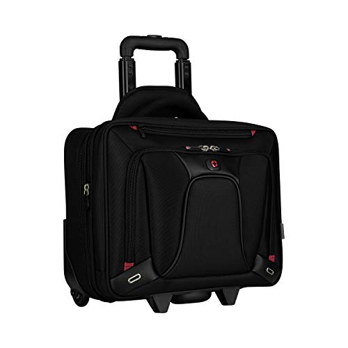 WENGER Transfer Aktenkoffer, Laptop-Tasche zum Rollen, Notebook bis 16 Zoll, Tablet bis 10 Zoll, 20 l, Damen Herren, Büro Business Uni Schule, Schwarz, 600664 von WENGER