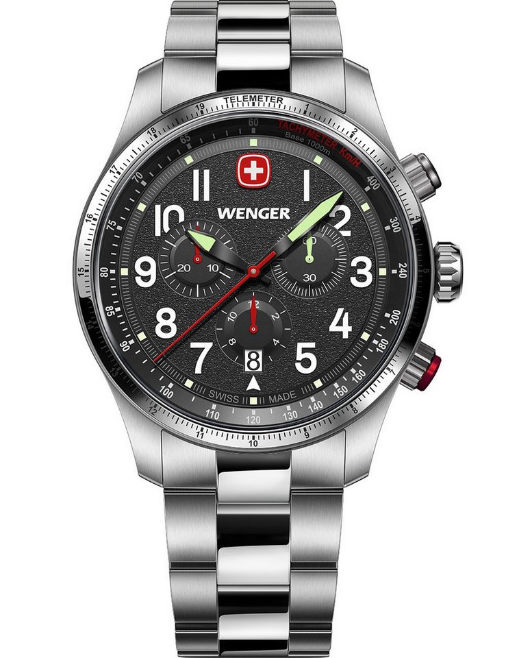 Wenger Quarzuhr Wenger 01.0543.111 Herrenuhr Terragraph Chrono 43mm 10ATM Wenger 01.0543.111 Herrenuhr Terragraph Chrono 43mm 10ATM von Wenger