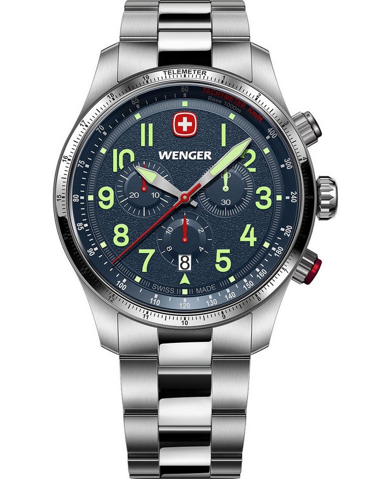 Wenger Quarzuhr Wenger 01.0543.112 Herrenuhr Terragraph Chrono 43mm 10ATM Wenger 01.0543.112 Herrenuhr Terragraph Chrono 43mm 10ATM von Wenger