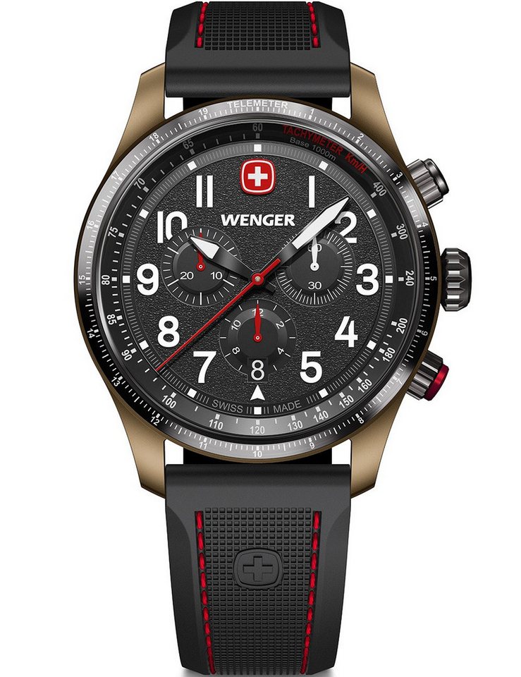 Wenger Quarzuhr Wenger 01.0543.113 Herrenuhr Terragraph Chrono 43mm 10ATM Wenger 01.0543.113 Herrenuhr Terragraph Chrono 43mm 10ATM von Wenger