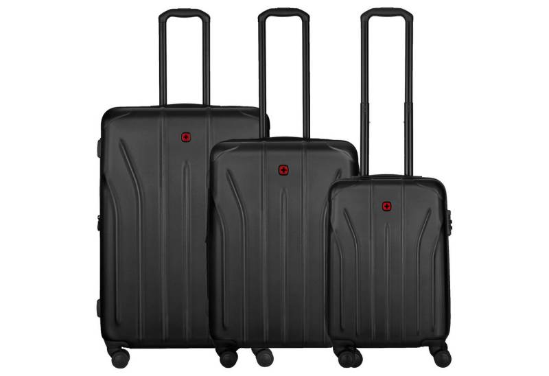 Wenger Koffer Oryson - Trolley Set 3tlg. erw. (black/red), 4 Rollen Rollen von Wenger