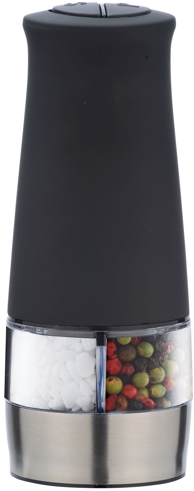 WENKO Salz-/Pfeffermühle "Modell 2in1" batteriebetriebene Gewürzmühle, Keramik-Mahlwerk, mit Beleuchtung von Wenko