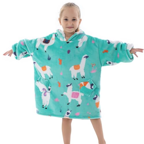 Übergroße Hoodie Blanket für Kleinkinder 2–6 Jahre, Junge Mädchen Sherpa Decken Sweatshirt mit Tasche, Süßes Warmer Pullover Tragbare Decke Eine Größe für Kindergartenkinder von Wenlia