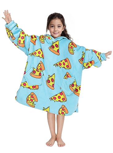 Wenlia Übergroße Hoodie Blanket für Mädchen, Kinder Flanell Sweatshirt Decke Kuschelpullover, Einhorn Warmer Pullover Tragbare Decke Eine Größe passt 7-13 Jahre alt von Wenlia