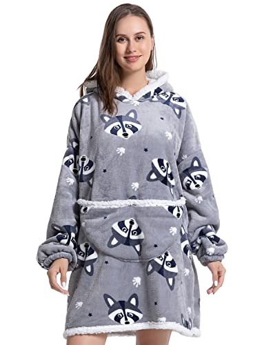 Wenlia Übergroße Hoodie Sweatshirt für Erwachsene, Sherpa Decke Sweatshirt Flanell Hoodies Giant Plüsch mit Kapuze, Warme Deckenpullover mit Kapuze Pullover Eine Größe Für Erwachsene Männer Frauen von Wenlia