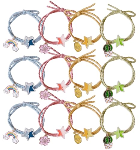 Wenlly 12 Stück Stern-Haargummis, elastische Pferdeschwanz-Halter, Haar-Accessoires für Frauen und Mädchen von Wenlly