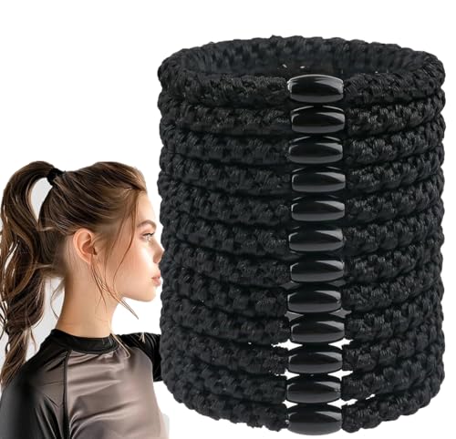 Wenlly Geflochtene Haargummis, 12 Stück, elastische Pferdeschwanzhalter für dickes Haar, Haarbänder, Haarschmuck für Frauen und Mädchen, Schwarz Wenlly Geflochtene Haargummis, 12 Stück, elastische Pferdeschwanzhalter für dickes Haar, Haarbänder, Haarschmuck für Frauen und Mädchen, Schwarz von Wenlly