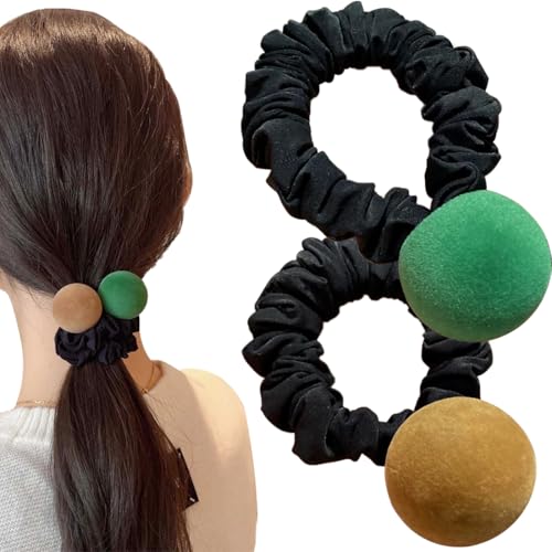 Wenlly Haargummis, hohe Elastizität Pferdeschwanzhalter, Haargummis für Frauen Mädchen, 2 Stück, Grün & Kaffee Wenlly Haargummis, hohe Elastizität Pferdeschwanzhalter, Haargummis für Frauen Mädchen, 2 Stück, Grün & Kaffee von Wenlly