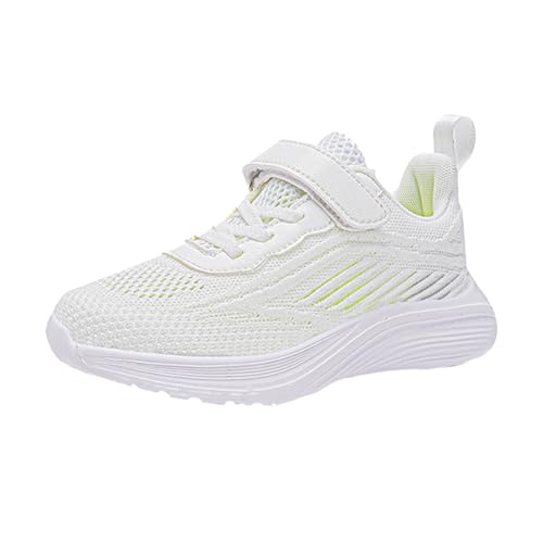 Wenlzhnb Turnschuhe Mädchen Jungen Sportschuhe Kinder Klettverschluss Schuhe Laufschuhe Atmungsaktiv Hallenschuhe Sneaker Sportschuhe 28-40 (B White, 36) von Wenlzhnb