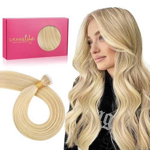 WENNALIFE Nanoring Extensions Echthaar, 50g 100s 40cm Hellblond Highlights Goldblond Nano Ring Extensions Echthaar für Frauen Invisible Nanoringe Mit Silikon Haar Extensions Haarverlängerung Echthaar WENNALIFE Nanoring Extensions Echthaar, 50g 100s 40cm Hellblond Highlights Goldblond Nano Ring Extensions Echthaar für Frauen Invisible Nanoringe Mit Silikon Haar Extensions Haarverlängerung Echthaar von Wennalife