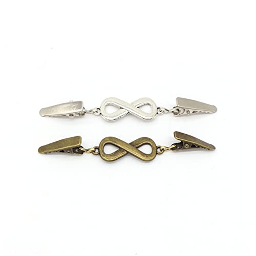 2 Stück Vintage Pullover Clips Retro Strickjacke Clip Kragen Clip Schal Clip Shirt Clip Broschen für Frauen Mädchen Bluse Strickjacke Zubehör Kleider Schal(Unendlich) von Wenplus