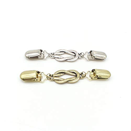 Wenplus 2 Stück Retro-Schal-Clips – Vintage Cardigan Kragen Kleider Clips – Unisex – zufällige Farbe von Wenplus