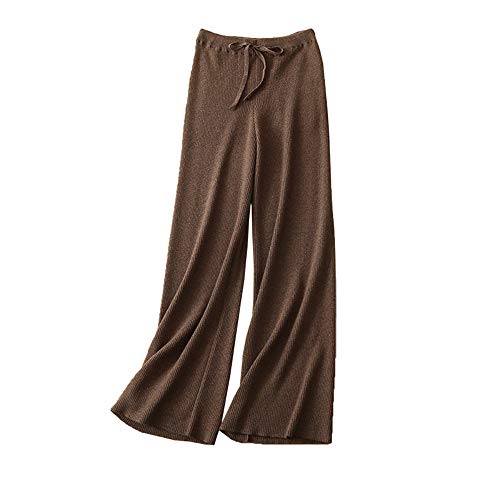 Damen Kaschmir Pants - Fashion Wide Leg Pants Knit Pants (Kamel, Small) von Wenwenma