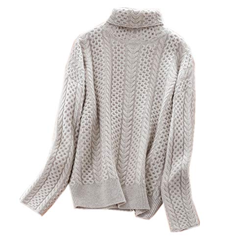 Damen Kaschmirpullover - Fashion Rollkragenpullover - Winter Warmer Pullover (Aprikose, Large) von Wenwenma