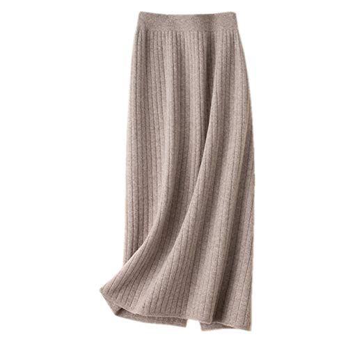 Damen Kaschmirrock- Slim Fit Maxi-Rock Strickrock (Kamel, X-Large) von Wenwenma