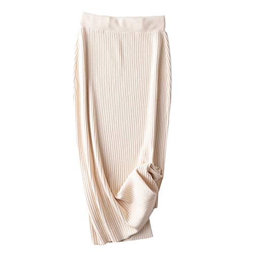 Damen Röcke Schmale Strickröcke (Beige, Large) von Wenwenma