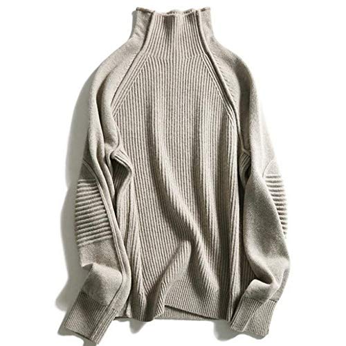 Frauen Herbst und Winter hohen Kragen Cashmere-Pullover (Kamel, Large) von Wenwenma