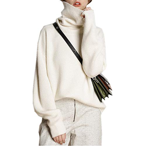 Frauen Neue High-Neck Kaschmir Pullover Herbst und Winter Mode Pullover (Weiß, Large) von Wenwenma