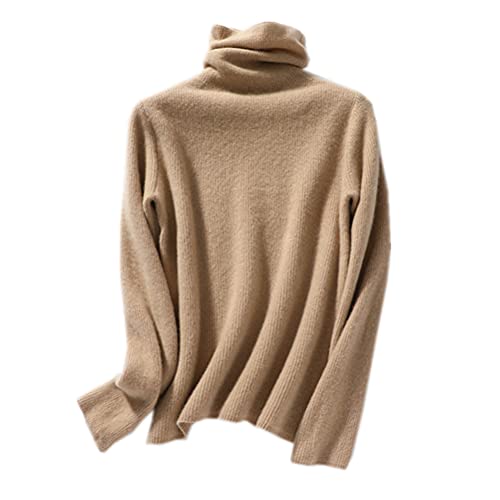 Wenwenma Damen Kaschmir Pullover Rollkragen Dicker Pullover (Goldenes Kamel, S) von Wenwenma