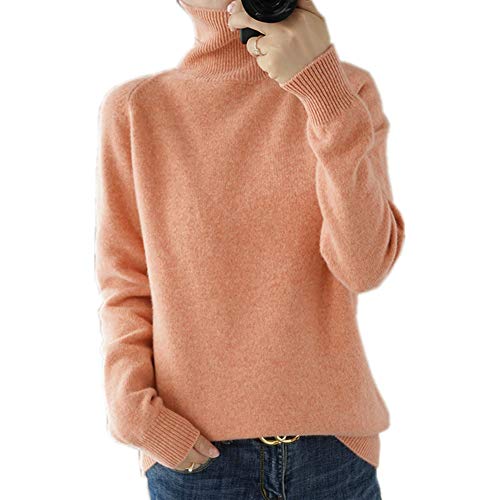 Wenwenma Damen Mode Rollkragenpullover-Kaschmir Pullover (Hell orange, Small) von Wenwenma