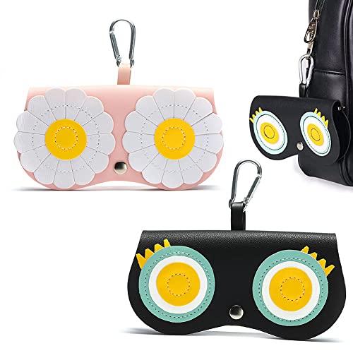 2 Stück Brillentasche, Sonnenbrillentasche Brillenetui Multifunktionale Brillenbox Brillenetui zum Anhängen Brillenklammer PU Tragbare Spiegeletui Sonnenbrillentasche Tasche Anhänger Für Damen Herren von Wenxiaw