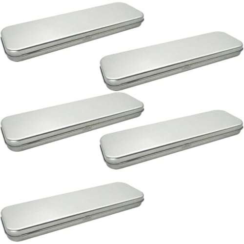 Wenxishangmao Mini-Stifthalter aus Metall, kompakt, rechteckig, mit Scharnier, für Kunstbedarf, Schule und Reisen, silber, 5 pcs, SIMPLE Wenxishangmao Mini-Stifthalter aus Metall, kompakt, rechteckig, mit Scharnier, für Kunstbedarf, Schule und Reisen, silber, 5 pcs, SIMPLE von Wenxishangmao