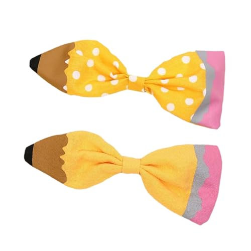 Haarbänder Mit Schleife Und Haaren Mit Zähnen - Haarbänder Mit Schleife Für Mädchen | Niedliche Stirnbänder Für Mädchen | Gelbe Bleistiftschleife | Styling-Dekorationen von Weppduk