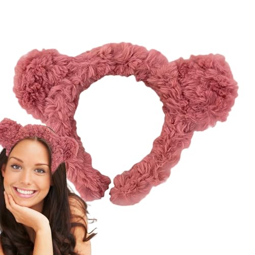 Tierohren Stirnband | Plüsch Stirnband Haarreifen Bär Form Haarschmuck Tiere Xmass Haarband Cosplay Kostüm Haarreifen Haarhalter Cartoon Stirnbänder Winter Mode Kopfbedeckung von Weppduk