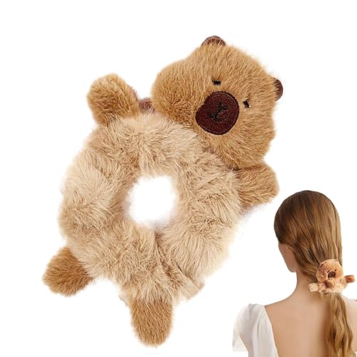 Weppduk Capybara Haarhalter - Gefüllte Plüsch-Haarklammer - Große Klauen-Haarspangen für dickes Haar, flauschiger Haarhalter für Frauen, starker Halt Haarklammer von Weppduk