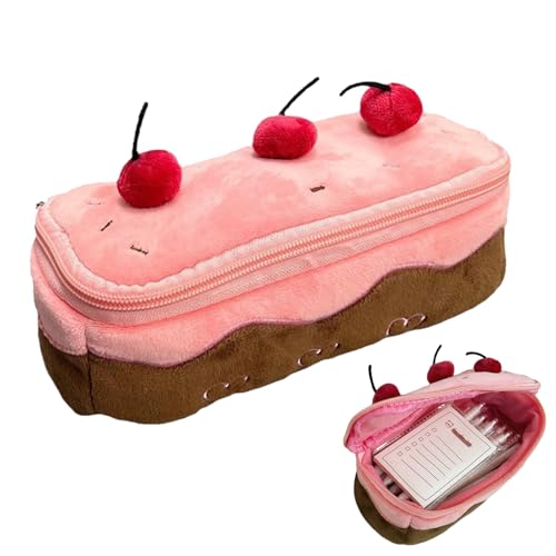 Weppduk Cherry Federmäppchen | Große Kapazität Kirsche Federmäppchen Mädchen Federmäppchen | Rosa Federmäppchen mit Reißverschluss für Radiergummis, täglichen Gebrauch von Weppduk