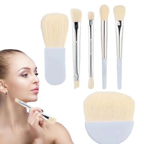 Weppduk Easy-taken Reise-Make-up-Pinsel-Set, Make-up-Pinsel-Set in Reisegröße | Mehrzweck-Make-up-Set | 6X Reiseset mit Pinseltasche, kleines Set für Foundation, Puder, Concealer, Lidschatten von Weppduk