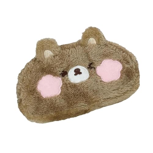 Weppduk Federmäppchen mit Plüschbär, großes Fassungsvermögen, niedlicher Bär, großes Federmäppchen, multifunktionaler Organizer, Schreibwarenbox von Weppduk
