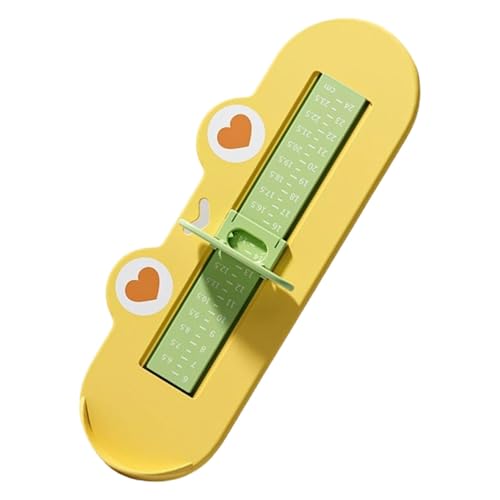 Weppduk Kinder-Fußmessgerät – Tragbares Fußmessgerät | Baby-Fußmessgerät | Kinderfußmesswerkzeug, genaue Messtabelle für Kinderfuß, gelb, Refer to description von Weppduk