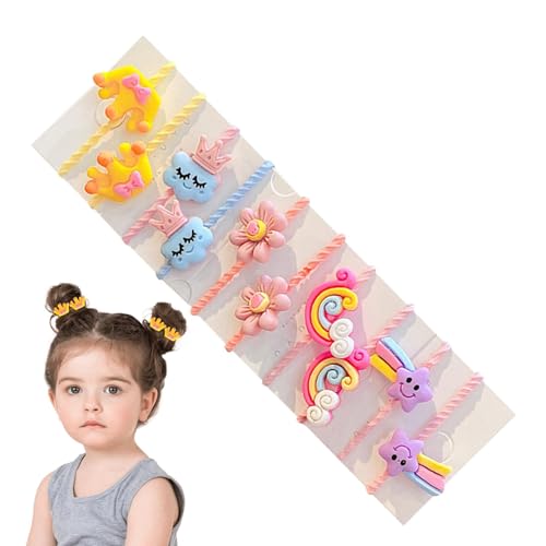 Weppduk Kinder-Haarbänder für Mädchen – trendige, weiche elastische Haarbänder für Mädchen, kleines leichtes farbiges Haargummi, Haar-Accessoires, elastische Haargummis von Weppduk