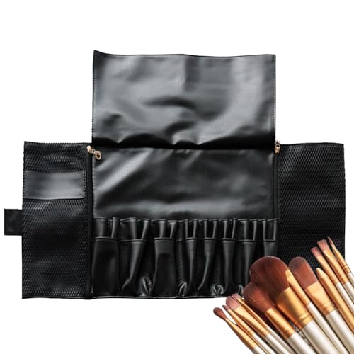 Weppduk Make-up-Pinsel-Tasche, aufrollbare Make-up-Pinsel-Organizer-Tasche, Künstler-Kosmetikkoffer für Make-up-Pinsel, Aufbewahrungstasche, tragbare Tasche von Weppduk