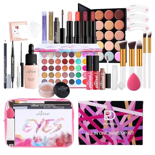 Weppduk Make-up-Set für Anfänger, komplettes Gesichts-Make-up-Set, 29-teiliges Reise-Make-up-Set für Damen | Professionelles Make-up-Set, tragbares Make-up-Set von Weppduk
