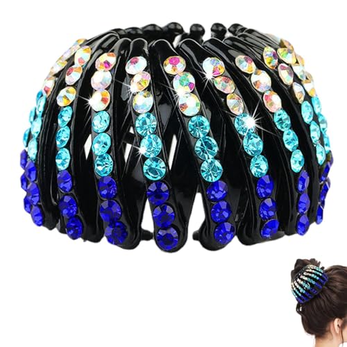 Weppduk Pferdeschwanz Halter Strass Vogelnest - Erweiterbarer Strass-Haarhalter,Bunte modische Brötchenmacher Haarschmuck Donut Brötchenmacher für Frauen Mädchen von Weppduk