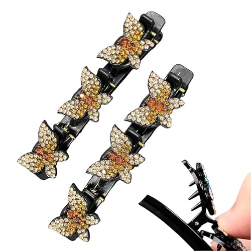 Weppduk Zopf-Haarspangen, Schmetterlings-Haarspange - Mädchen Frauen Zopf Schmuck Haarschmuck Haarklammer | Fashion Braider Haarspange Haarnadel von Weppduk