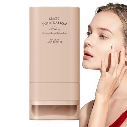 Weqizuerqi 20 g Foundation Stick, Foundation Stick für das Gesicht, multifunktionales Make-up mit Pinsel, Foundation Stick für fettige Haut, Foundation Stick mit Abdeckung von Weqizuerqi