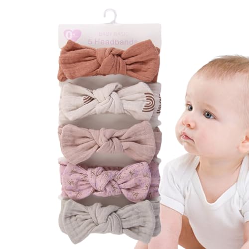 Weqizuerqi Bogenstirnbänder für Mädchen, Baby Haarbögen Stirnbänder | Baby Stirnbandbögen - 7.1x1.4 -Zoll -Haarbänder mit Knoten, Elastic Head Wrap Accessoires für den täglichen Verschleiß von Weqizuerqi