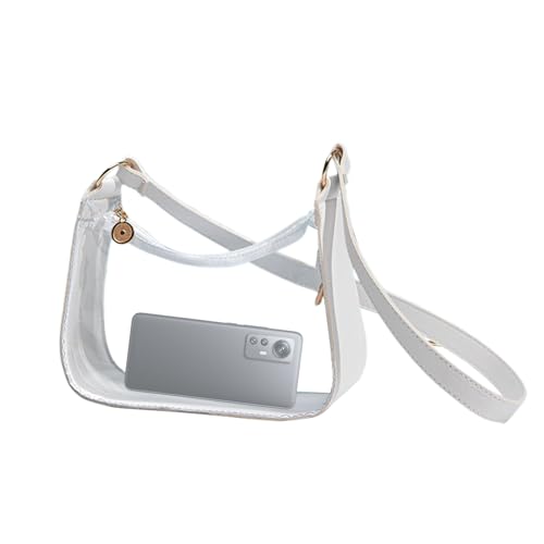 Weqizuerqi Durchsichtige Tasche - Weiche Niedliche Durchsichtige Handtasche Für Damen | Transparente Tragetasche Mit Verstellbarem Schultergurt Für Festival Schule Outfit Events Arbeit Konzert Party von Weqizuerqi