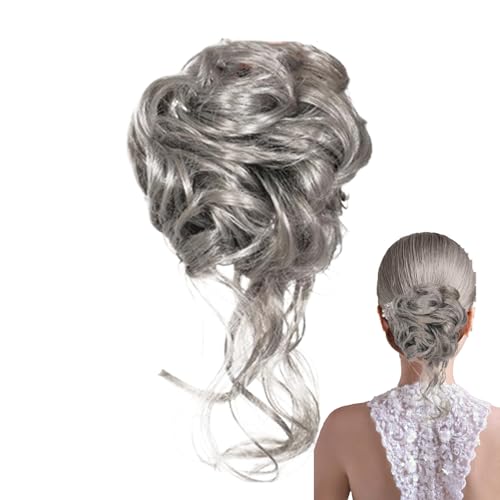 Weqizuerqi Messy Bun Haarteil - Klammer Dutt Haarteil Für Frauen - Hochsteckfrisur Extensions mit Volumen Stil Klammer Pferdeschwanz Halter für Damen von Weqizuerqi