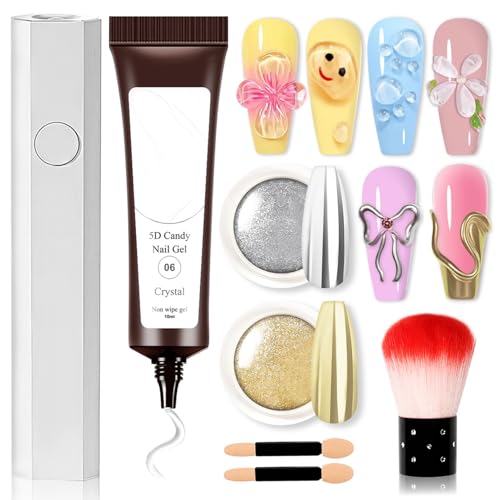 Weqizuerqi Nagel 5D Gel | Nagelfixier Kleber,Einsteigerfreundliches 5D Modelliergel Für Frauen Holiday Alltag Salon Hochzeit Formelle Anlässe von Weqizuerqi