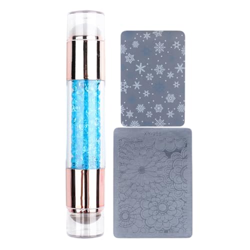 Weqizuerqi Nagelstempel-Werkzeug – Kunst-Stempelstifte – doppelseitiges Strass-verziertes Stempelstift-Set für Frauen, Salon, Heimübung, Maniküre von Weqizuerqi
