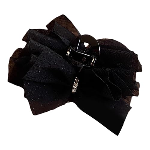 Weqizuerqi Netz-Chiffon-Haarspange, groß, starker Griff, rutschfest, Schwarz oder Weiß, Netz-Haarstyling-Werkzeuge für Frauen von Weqizuerqi