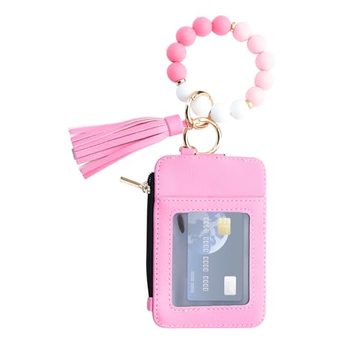 Weqizuerqi Perlen Geldbörse,Kartenhalter mit Perlenquaste und Armband - Kartenhalter für Damen Reise Urlaub Geburtstag Party Date Hochzeit Einkaufen | Geburtstag Shopping Datum von Weqizuerqi