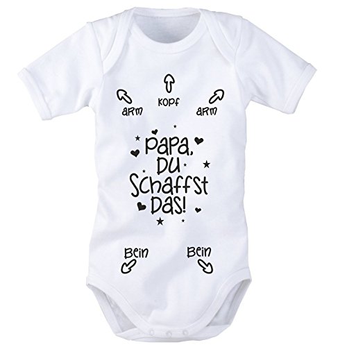 Babybody mit Aufdruck: PAPA DU SCHAFFST DAS! (62/68 Schwarz) BB024 von HOEAEA