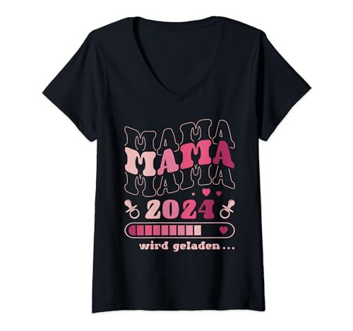 Damen Baby Ankündigung, Schwangerschaft, Werdende Mama 2024 T-Shirt mit V-Ausschnitt Damen Baby Ankündigung, Schwangerschaft, Werdende Mama 2024 T-Shirt mit V-Ausschnitt von Werdende Eltern 2024 Geschenk Ideen by Conreo